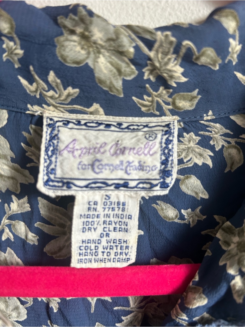 April Cornell vintage blue/ cream dress. Size small. Great condition! - Picture 2 of 4